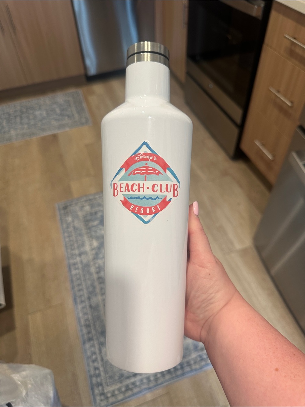 Disney White Beach Club Resort Logo Stainless Bottle